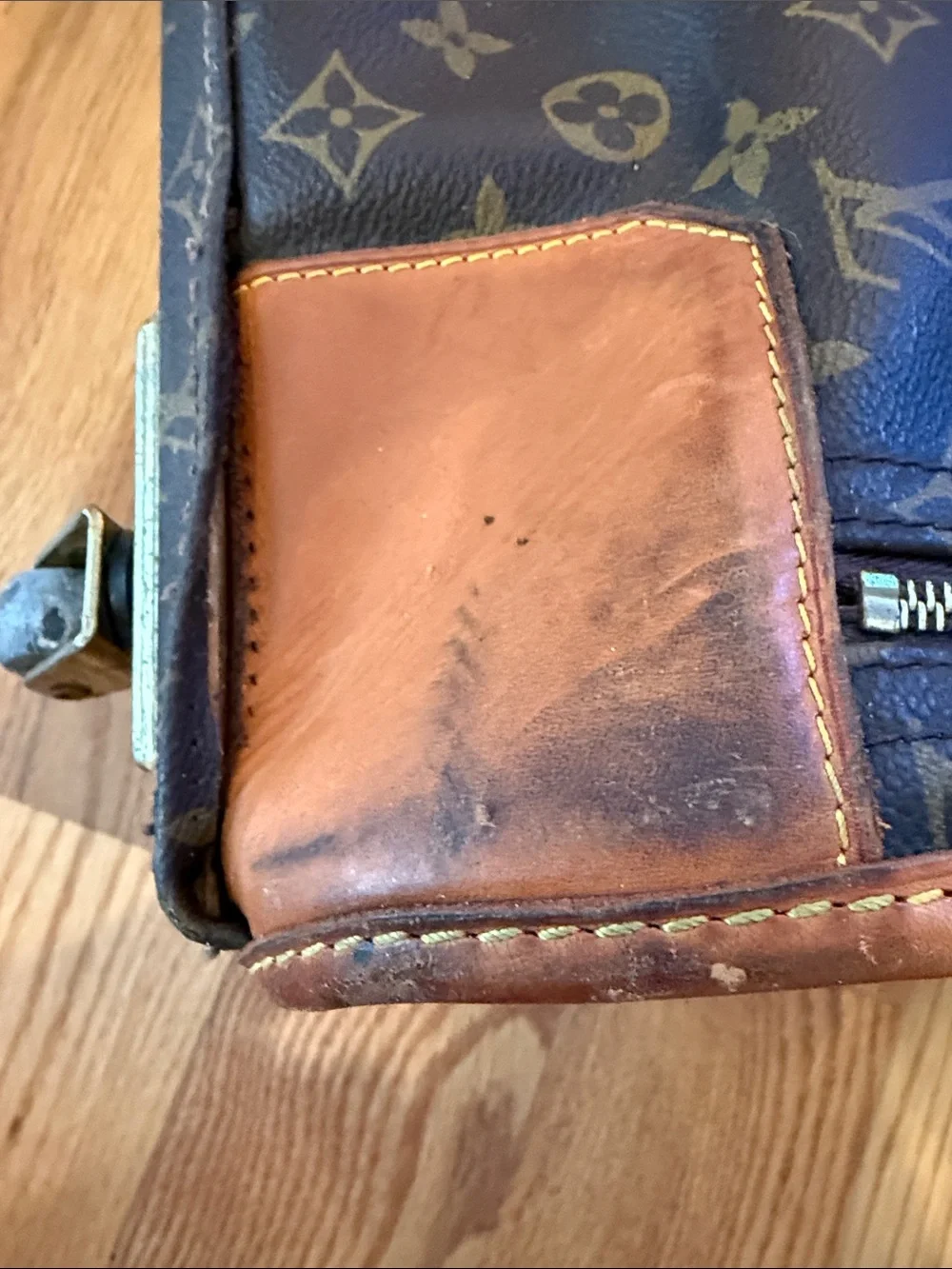 Louis Vuitton Monogram Canvas Suitcase with Tan Trim, Look at Photos